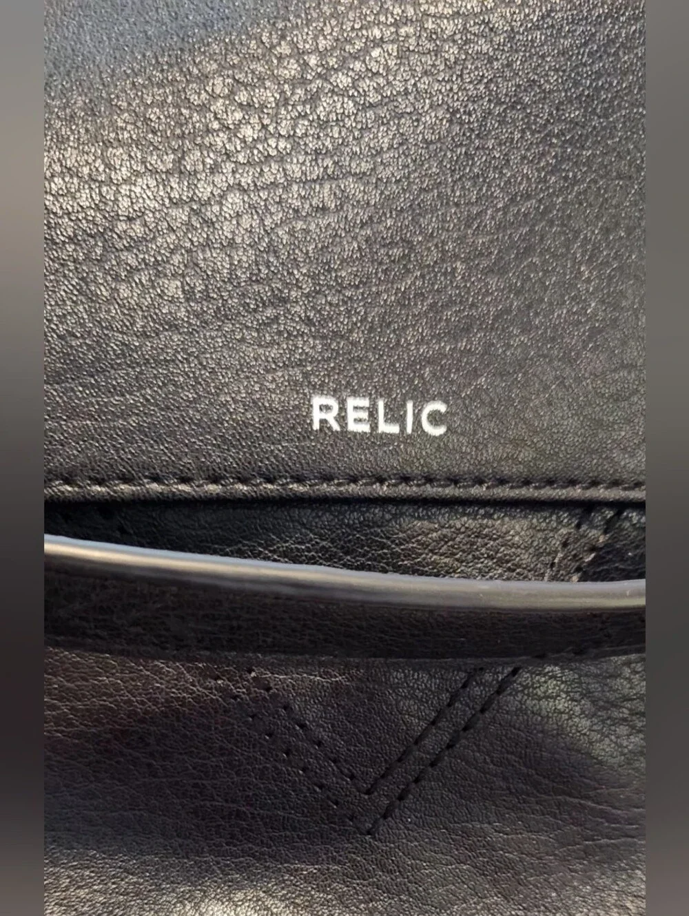 Relic by Fossil Black Sophie Chevron Versatile Crossbody Faux Leather Bag Purse